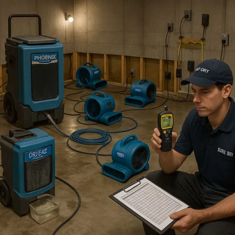 Structural Drying and Dehumidification process in Gray, LA